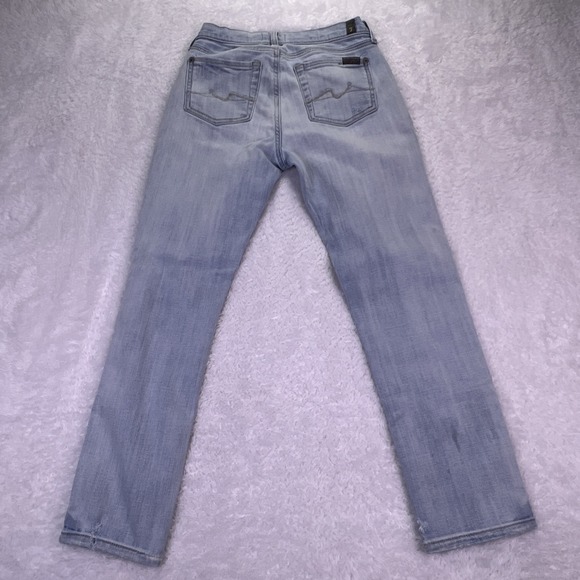7 For All Mankind Josefina Boyfriend Jeans Womens 24 Stretch Denim Light‎ Wash - Picture 5 of 7